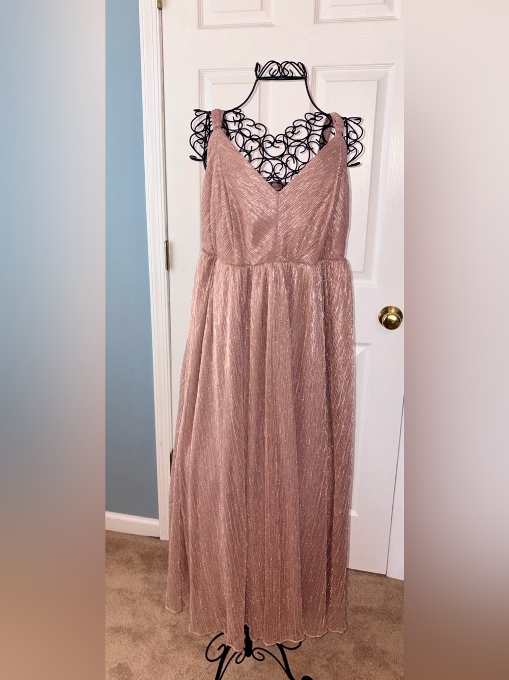 Torrid Shimmery Rose Gold Evening Maxi Dress